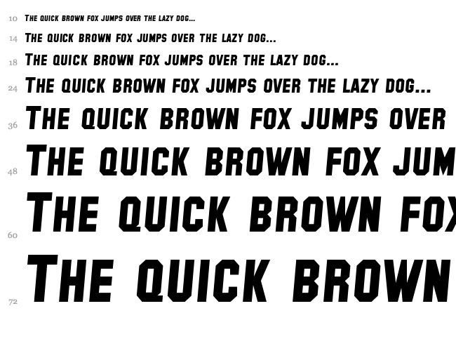 SF Collegiate font waterfall